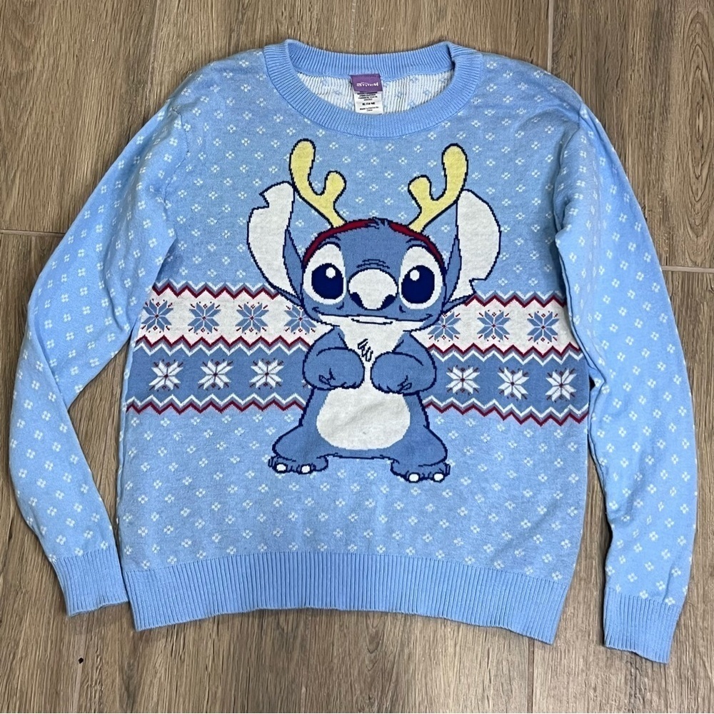 Disney Stitch Sweater Christmas Holiday Winter Pullover Small Women’s Kids Ugly - Picture 10 of 11